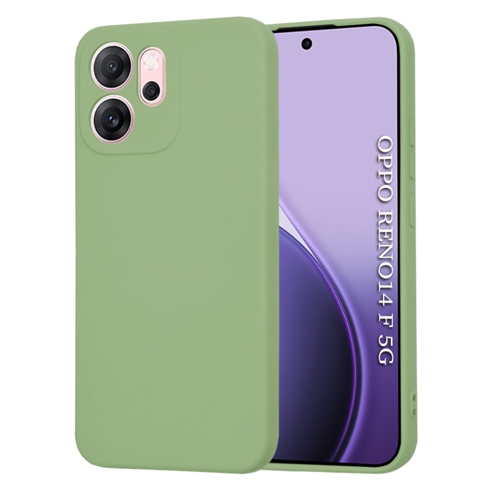 Husa pentru Oppo Reno14 F, SKYDDAR INNOVATION, din Silicon Catifelat, SoftElegance, set cu sticker, Verde deschis