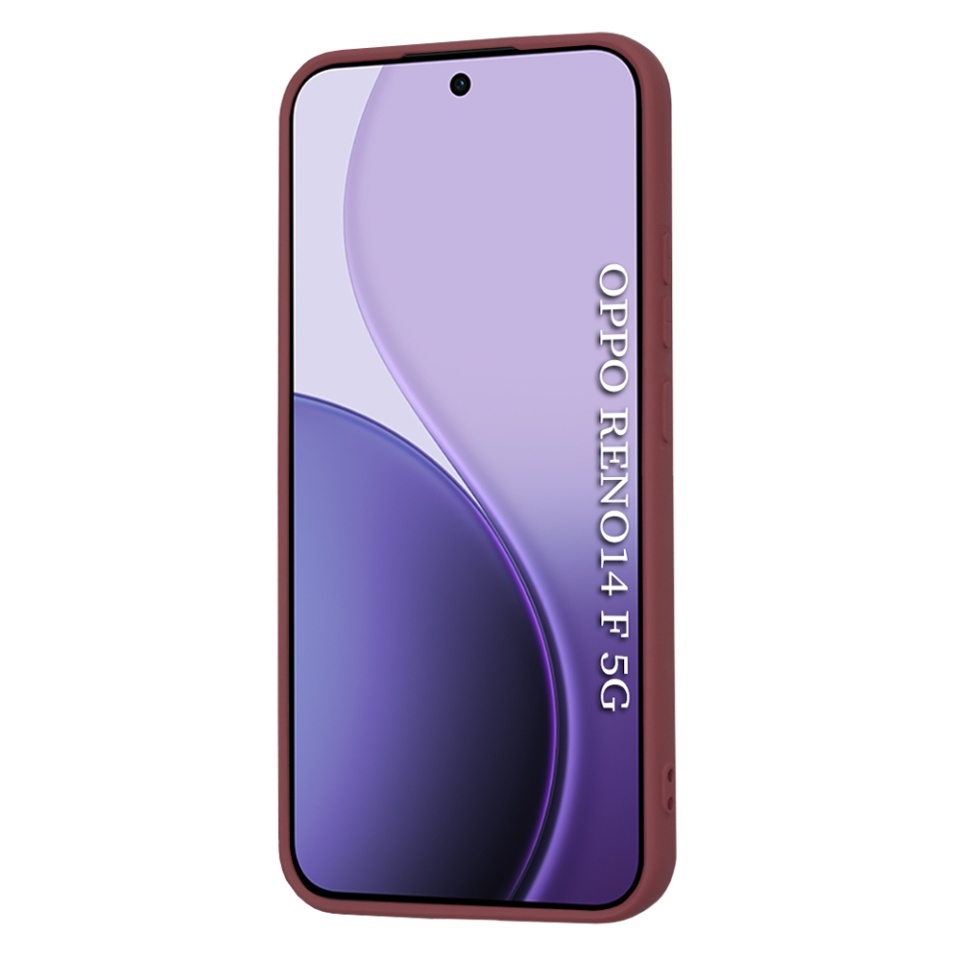 Husa pentru Oppo Reno14 F, SKYDDAR INNOVATION, din Silicon Catifelat, SoftElegance, set cu sticker, Bordo - 1 | YEO
