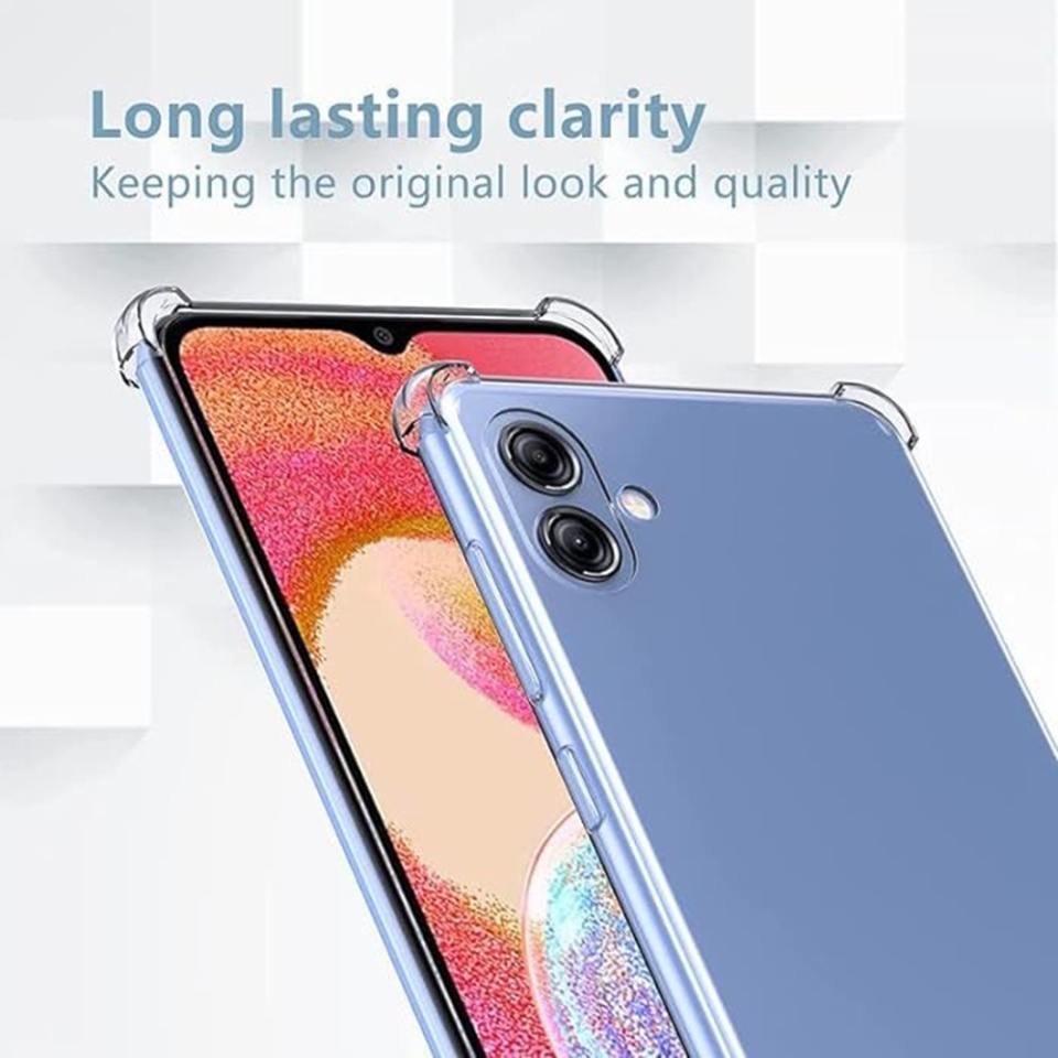 Husa pentru Samsung Galaxy A04e / Galaxy M04 , SKYDDAR INNOVATION, Shockproof Clear din Silicon Slim, Transparenta, set cu sticker - 2 | YEO