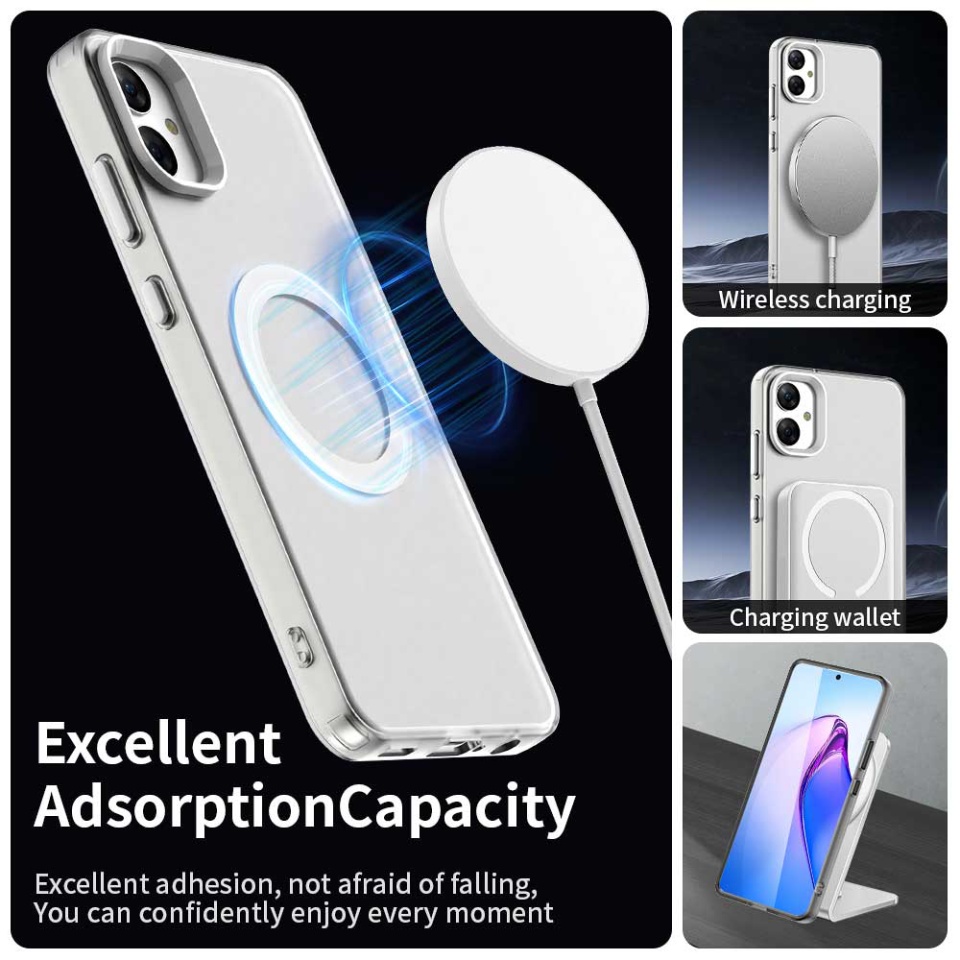 Husa pentru Samsung Galaxy A05, SKYDDAR INOVATION, CandyCase, Magsafe, set cu sticker, Alb - 2 | YEO