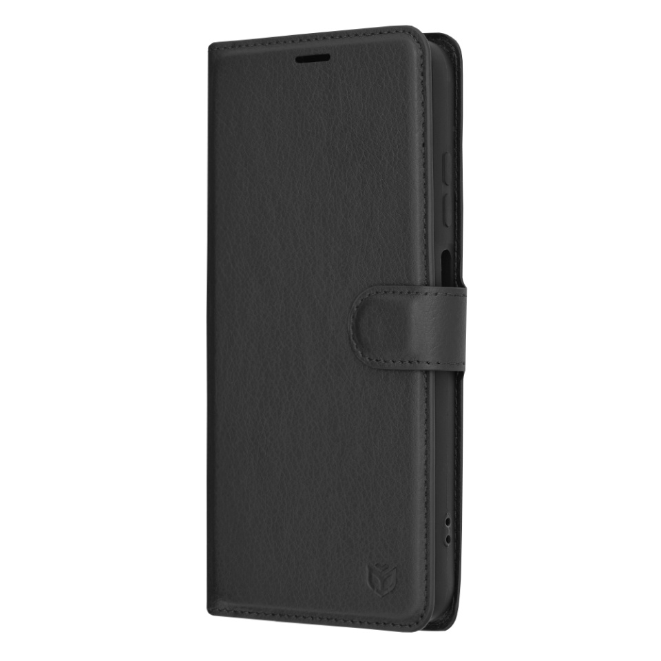 Husa pentru Samsung Galaxy A05s, SKYDDAR INNOVATION, Leather Folio tip Carte, cu Portofel Interior, Finisaje Premium, set cu sticker, Negru - 3 | YEO