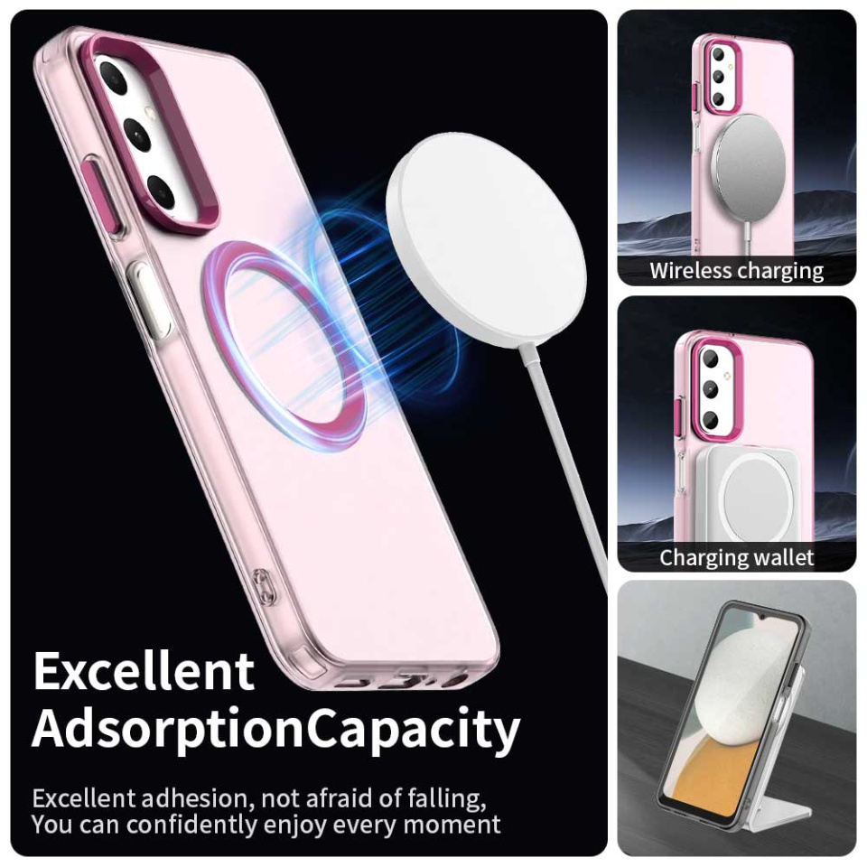 Husa pentru Samsung Galaxy A05s, SKYDDAR INOVATION, CandyCase, Magsafe, set cu sticker, Roz - 2 | YEO