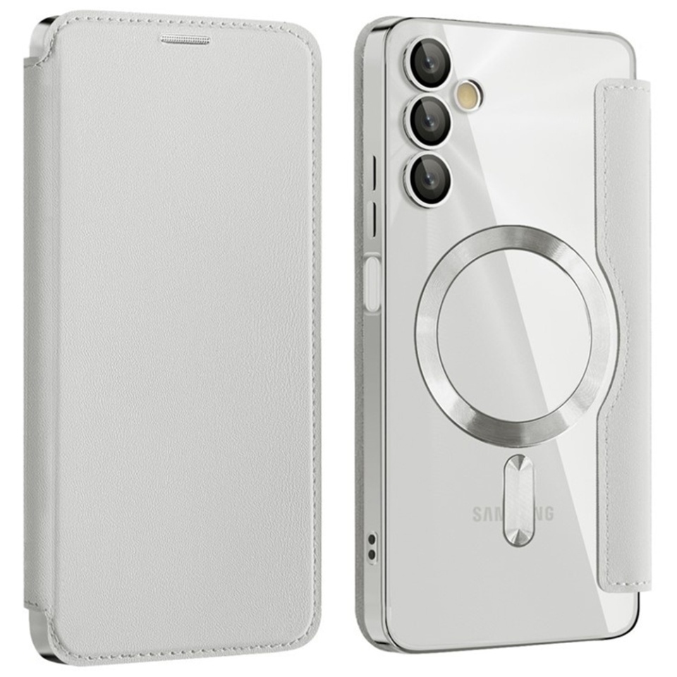 Husa pentru Samsung Galaxy A05s tip carte, SKYDDAR INOVATION, SmartMag Book, Magsafe, RFiD, Suport Carduri, set cu sticker, Gri - 1 | YEO