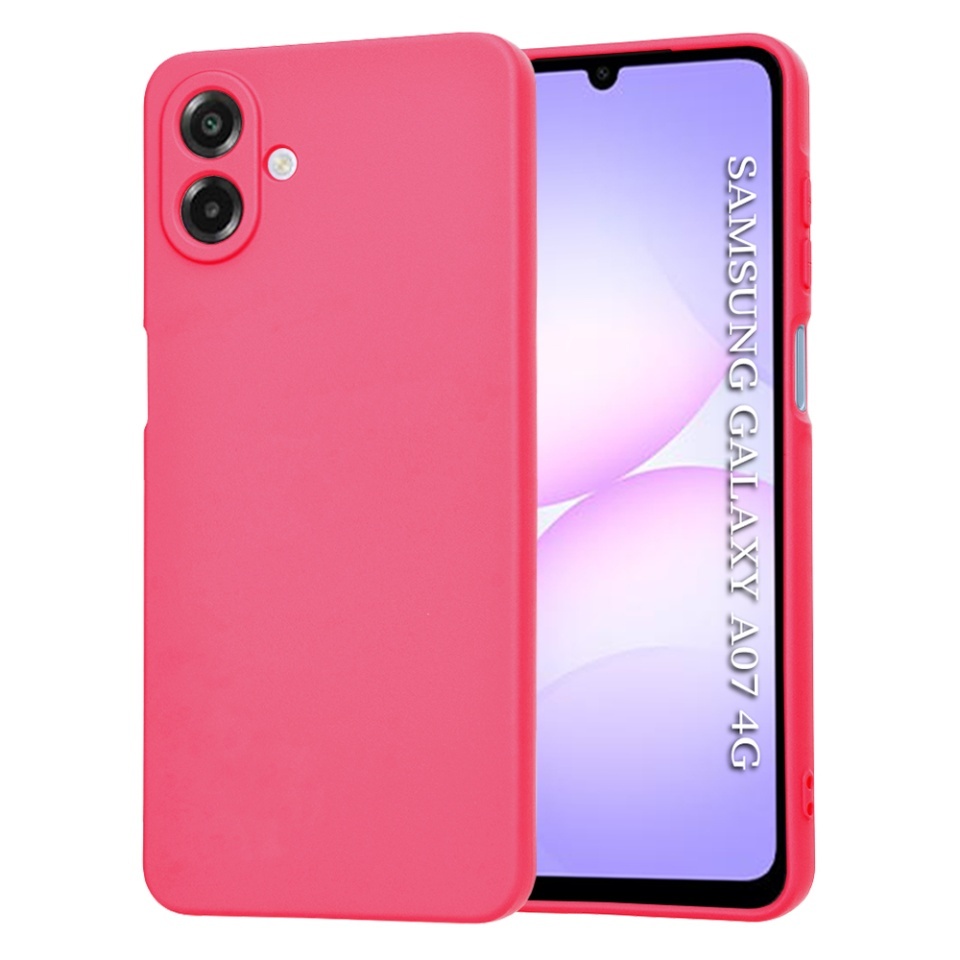 Husa pentru Samsung Galaxy A07 4G, SKYDDAR INNOVATION, din Silicon Catifelat, SoftElegance, set cu sticker, Fucsia