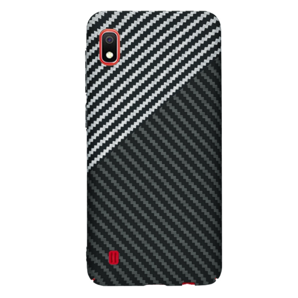Husa pentru Samsung Galaxy A10, SKYDDAR INNOVATION, textura carbon, Carbonite FiberShell, set cu sticker, Gri, - 2 | YEO