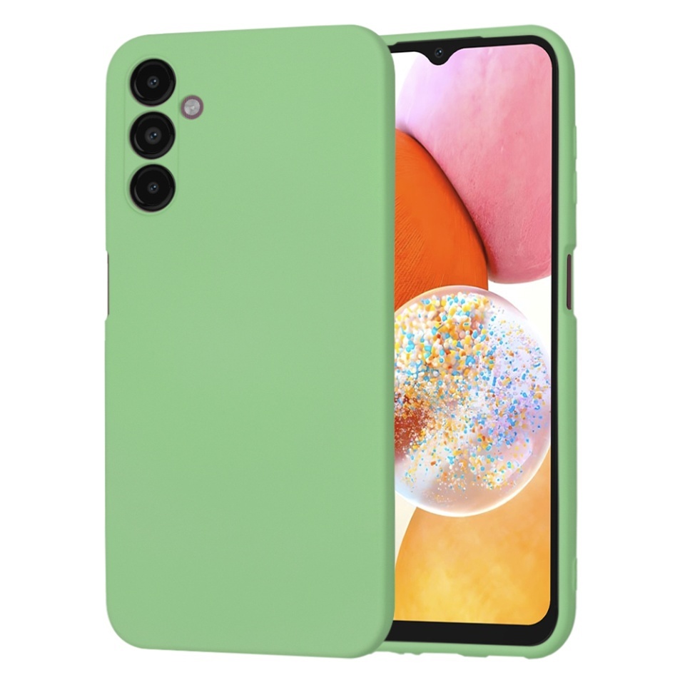 Husa pentru Samsung Galaxy A14 5G / Galaxy A14 4G, SKYDDAR INNOVATION, din Silicon Catifelat, SoftElegance, set cu sticker, Verde deschis