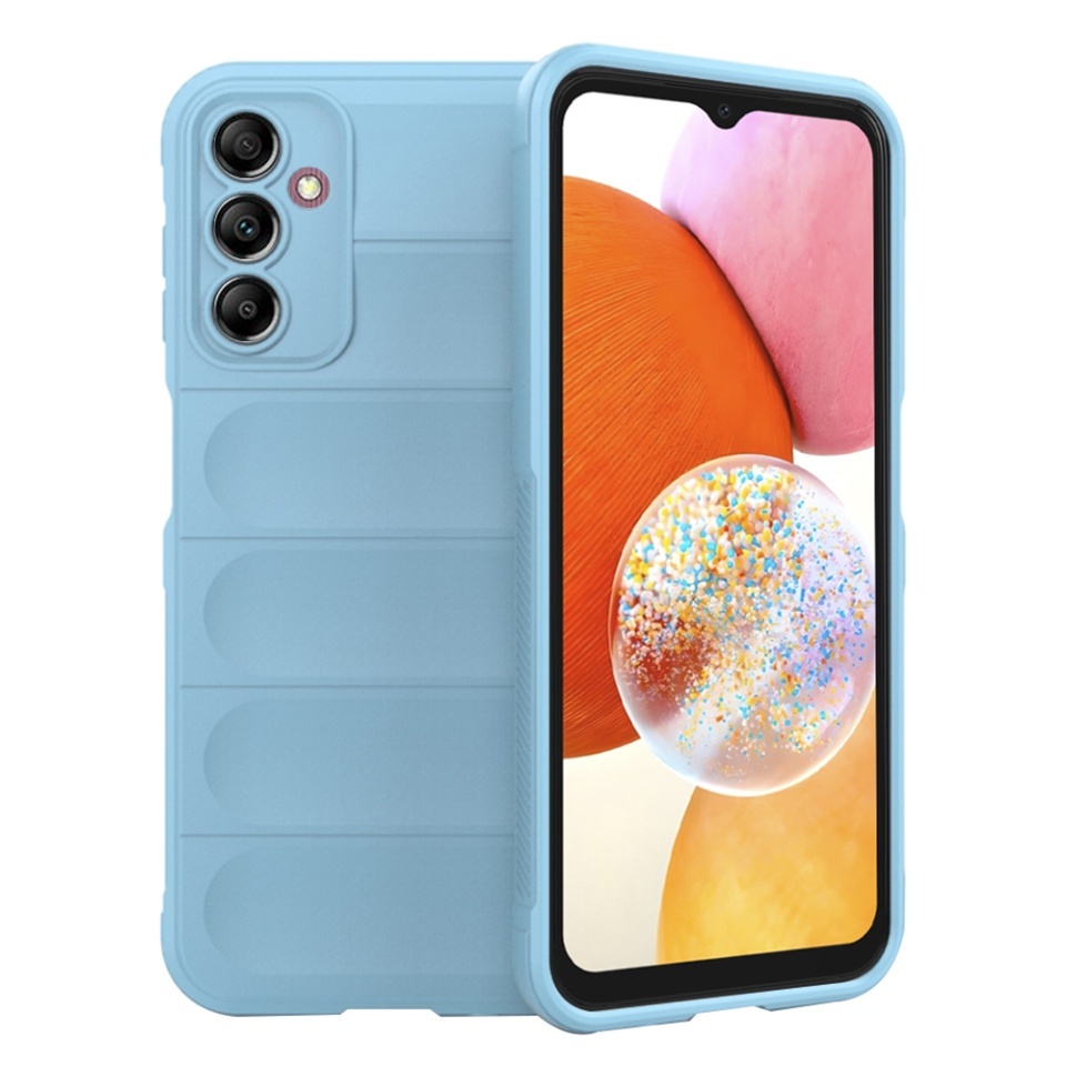 Husa pentru Samsung Galaxy A14 5G / Galaxy A14 4G, SKYDDAR INNOVATION, Magic Shield, din Silicon Mat, set cu sticker, Bleu