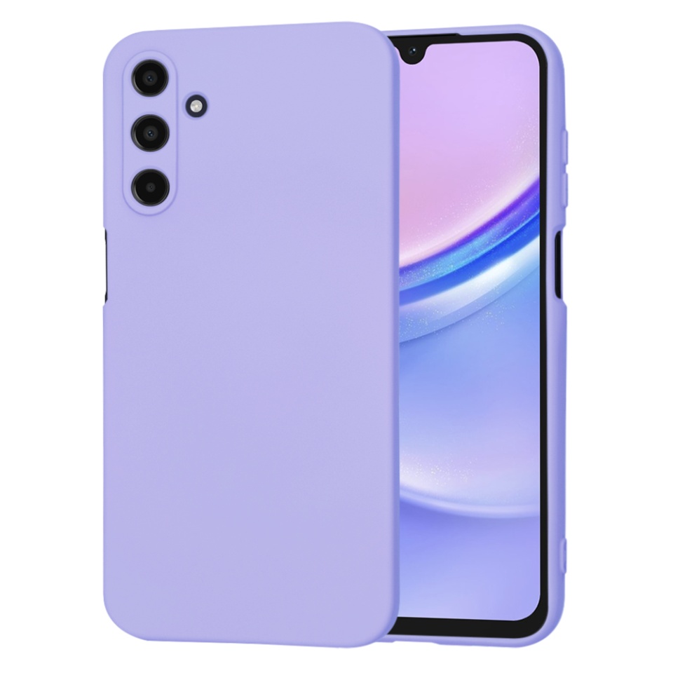 Husa pentru Samsung Galaxy A15 4G / Galaxy A15 5G, SKYDDAR INNOVATION, din Silicon Catifelat, SoftElegance , Violet, set cu sticker