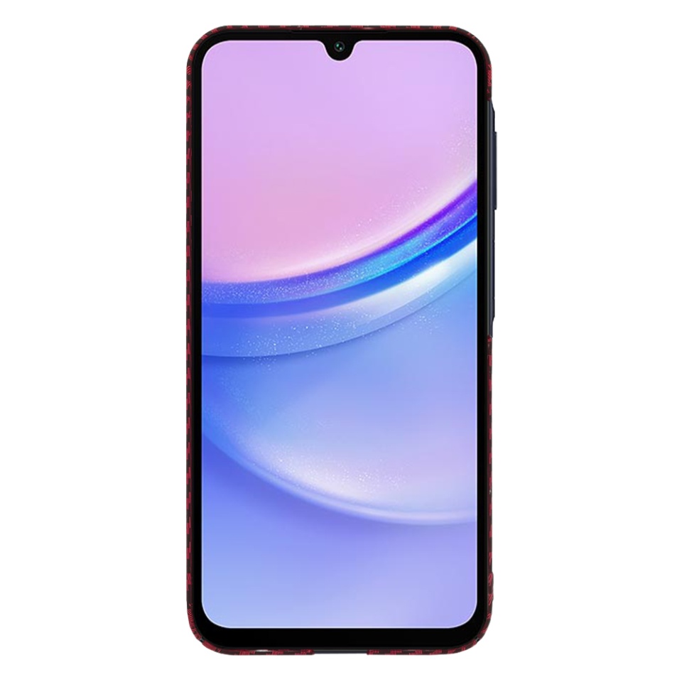Husa pentru Samsung Galaxy A15 4G / Galaxy A15 5G, SKYDDAR INNOVATION, Carbonite FiberShell, Rosu, set cu sticker - 3 | YEO