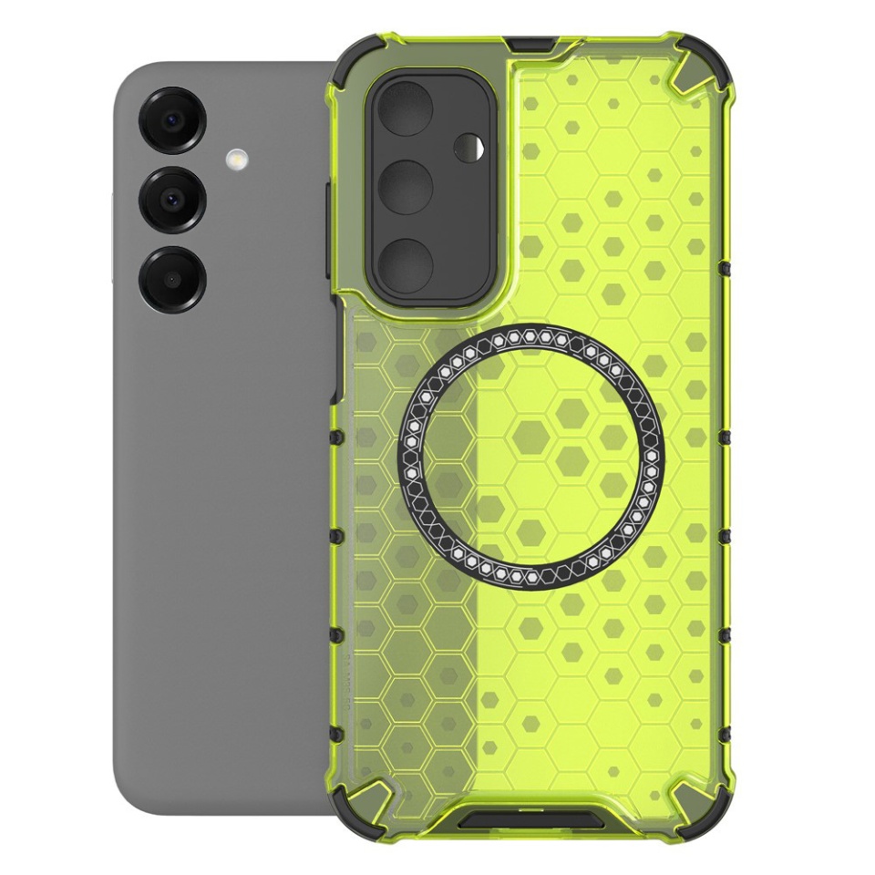Husa pentru Samsung Galaxy A16 4G / Galaxy A16 5G, SKYDDAR INNOVATION, HoneyComb Shield MagSafe, Antisoc, set cu sticker, Verde - 1 | YEO