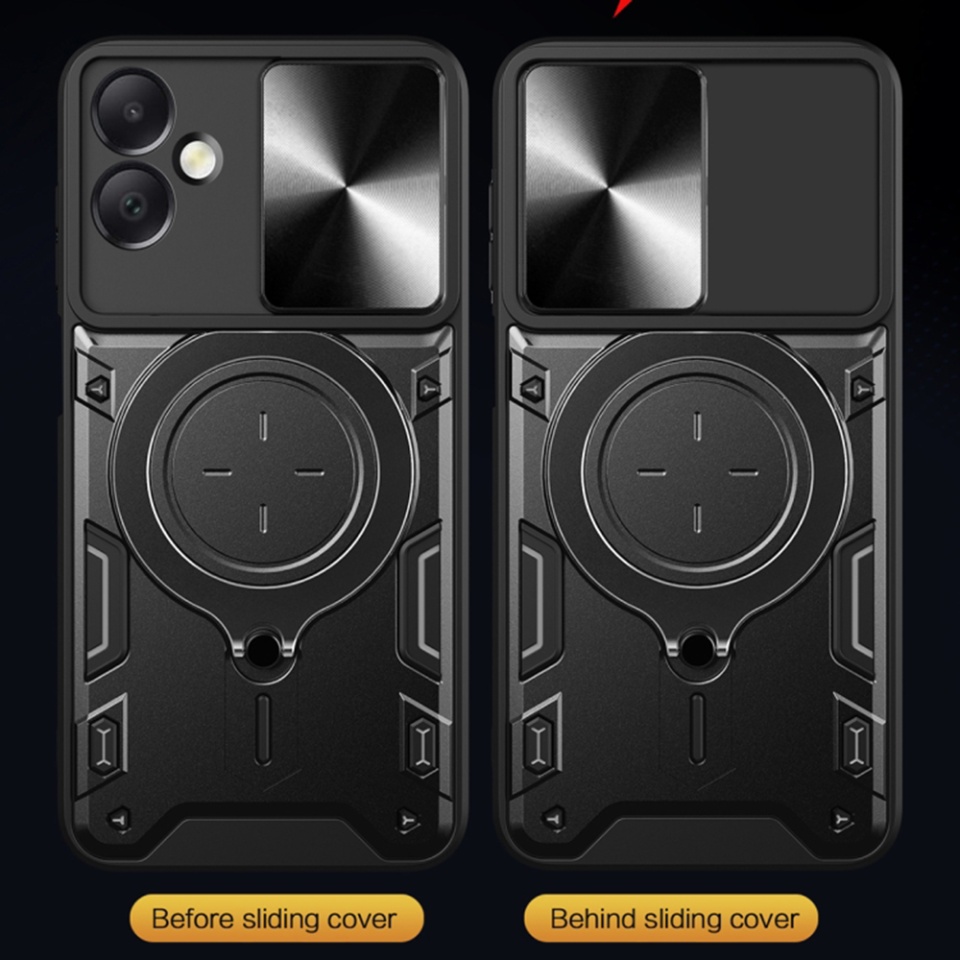 Husa pentru Samsung Galaxy A17 5G, SKYDDAR INNOVATION, CamGuard Pro, Inel Magnetic, Protectie Camera, set cu sticker, Negru - 3 | YEO