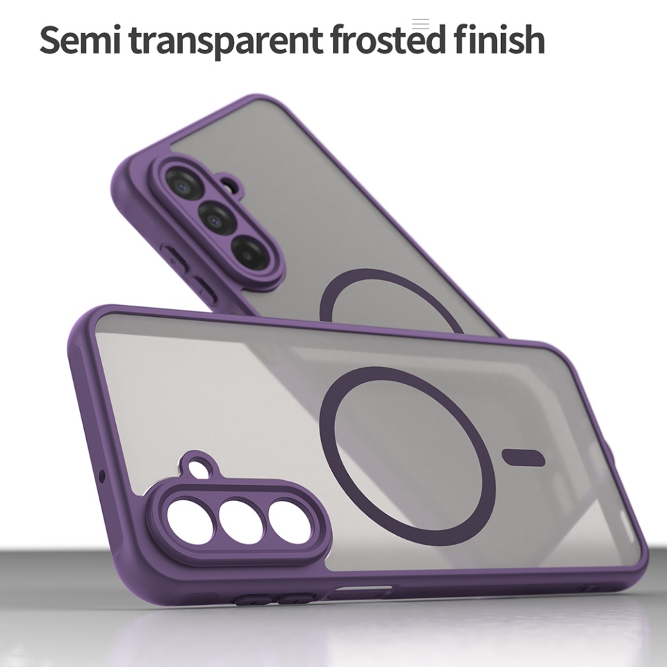 Husa pentru Samsung Galaxy A17 5G, SKYDDAR INNOVATION, HaloFrost MagSafe II, Antisoc, set cu sticker, Mov - 2 | YEO