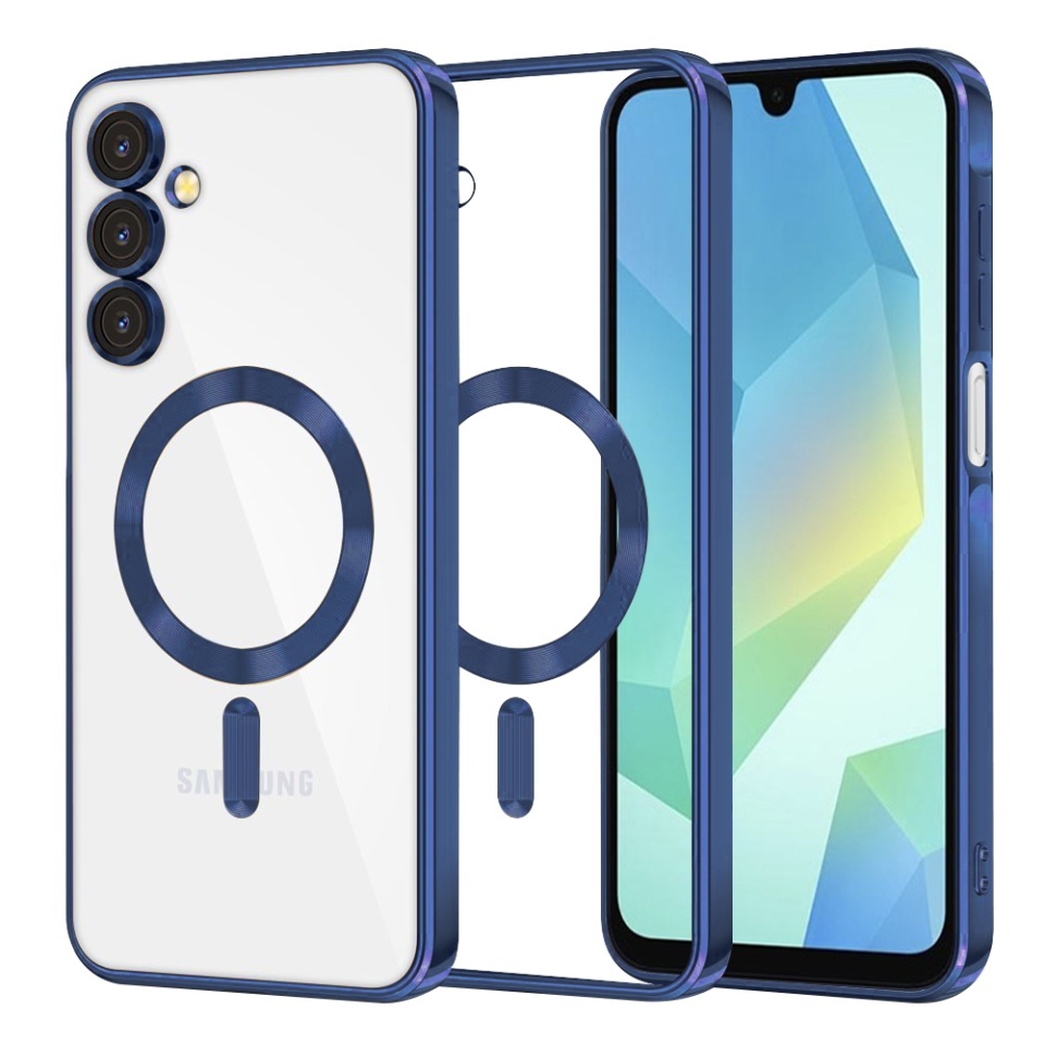 Husa pentru Samsung Galaxy A17 5G, SKYDDAR INNOVATION, Luxury Shield Magsafe, Protectie Antisoc, set cu sticker, Albastru