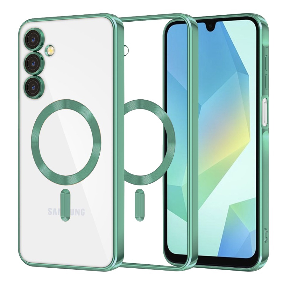 Husa pentru Samsung Galaxy A17 5G, SKYDDAR INNOVATION, Luxury Shield Magsafe, Protectie Antisoc, set cu sticker, Verde deschis