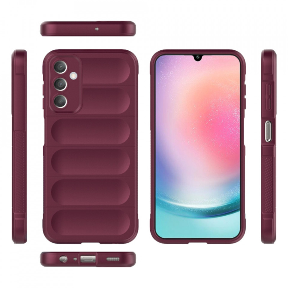 Husa pentru Samsung Galaxy A25 5G eleganta, din silicon mat, SKDR Vogue - Bordo - 1 | YEO