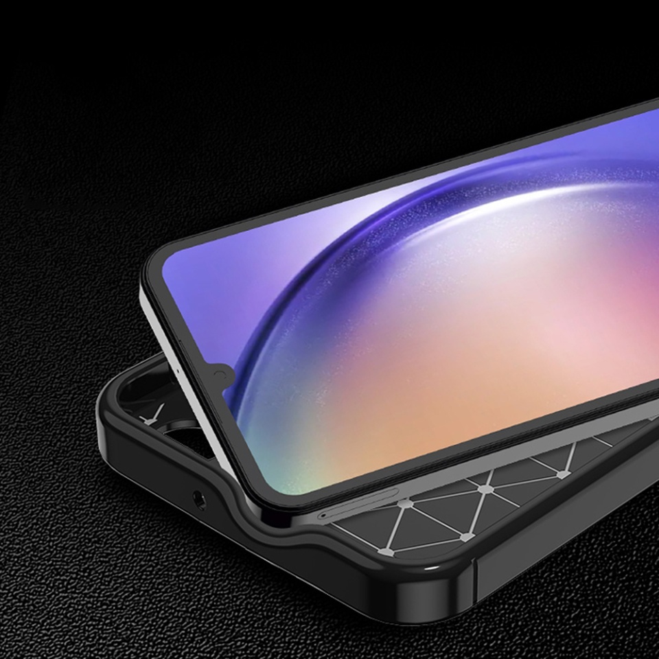 Husa pentru Samsung Galaxy A25 5G, SKYDDAR INNOVATION, CarbonFiber, Antisoc, Negru, set cu sticker - 3 | YEO