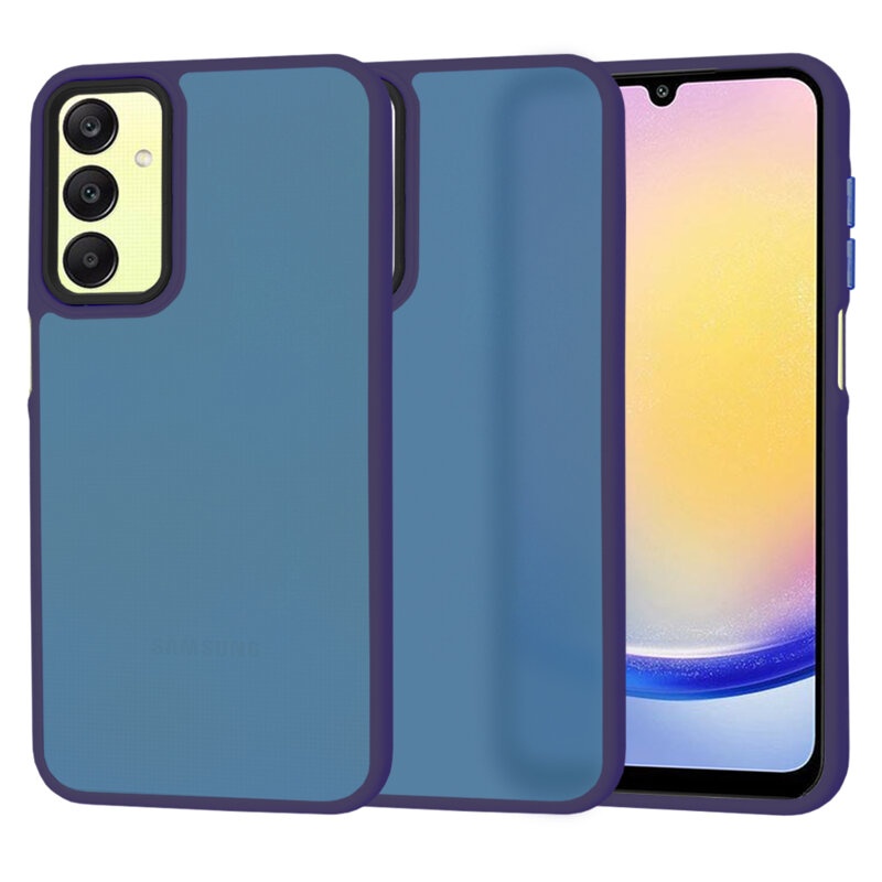 Husa pentru Samsung Galaxy A26 5G, ce Absoarbe Cele mai Aspre Socuri, Skyddar Frosted - Bleumarin
