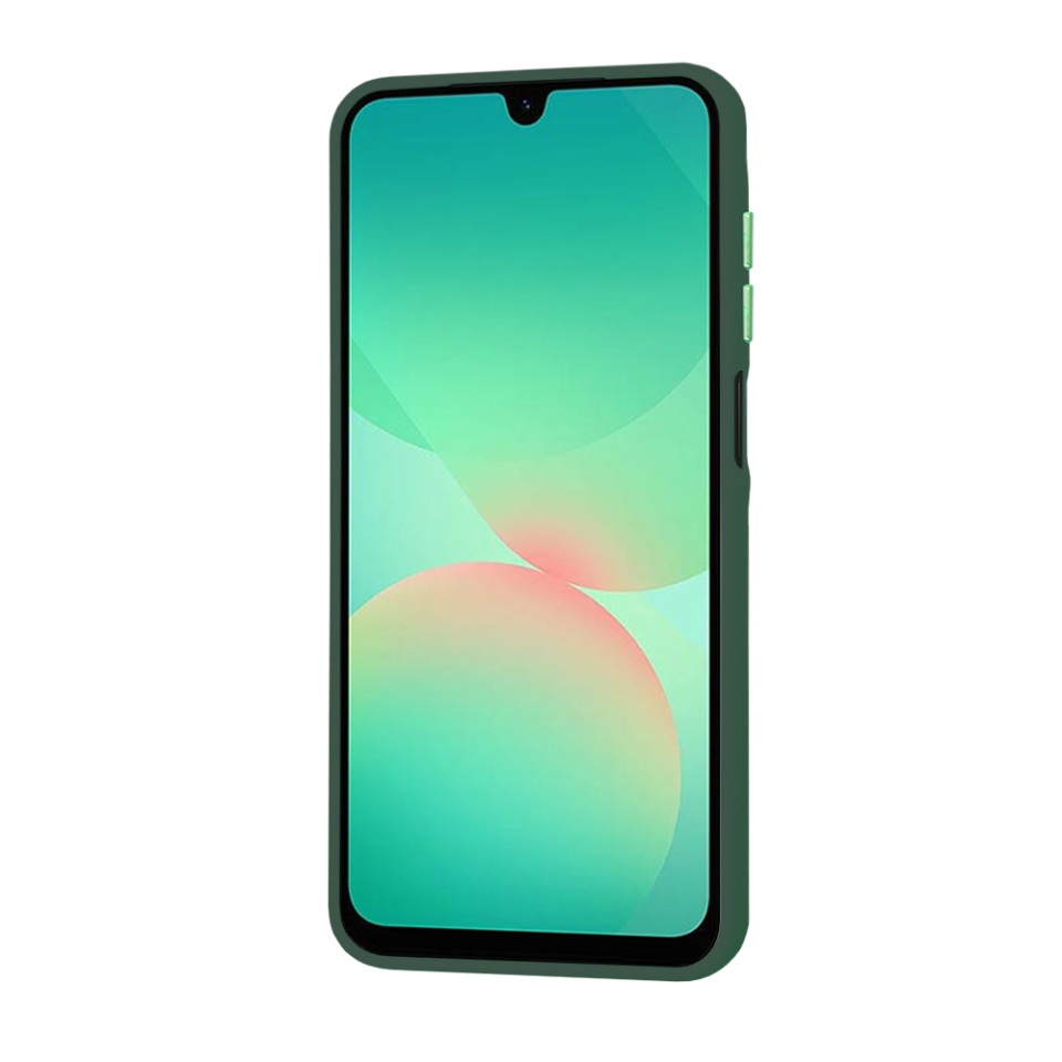 Husa pentru Samsung Galaxy A26 5G, SKYDDAR INNOVATION, HaloFrost, AntiSoc, Verde inchis, set cu sticker - 1 | YEO