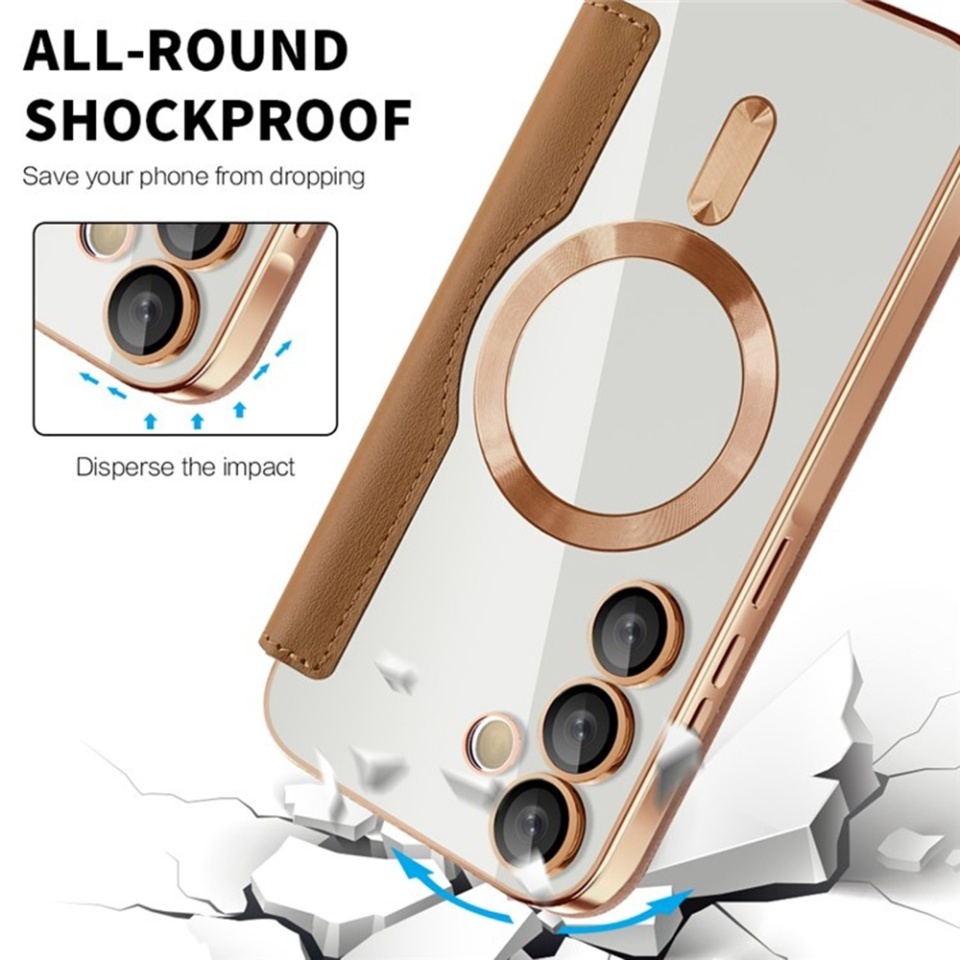 Husa pentru Samsung Galaxy A35 5G tip carte, SKYDDAR INOVATION, SmartMag Book, Magsafe, RFiD, Suport Carduri, set cu sticker, Maro - 3 | YEO
