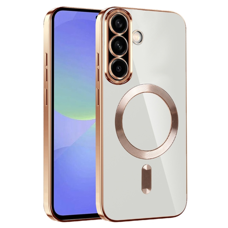 Husa pentru Samsung Galaxy A36 5G / Galaxy A56 5G, SKYDDAR INNOVATION, Luxury Shield Magsafe, Protectie Antisoc, Auriu, set cu sticker