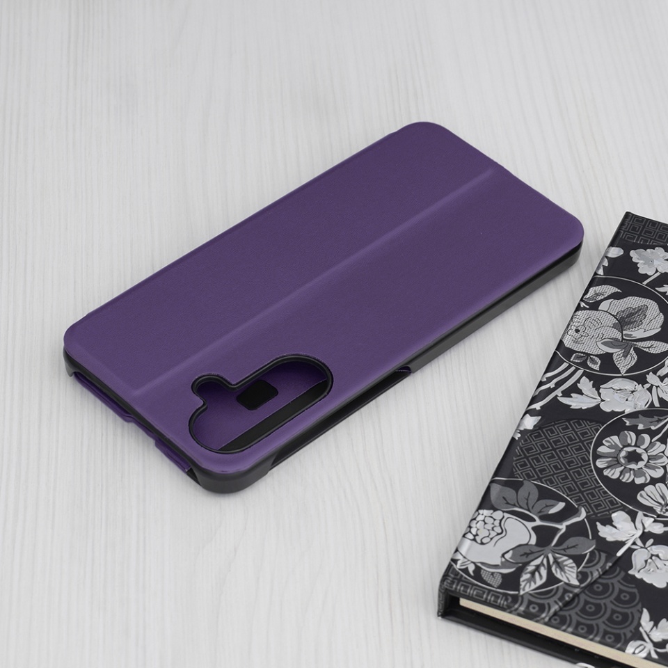 Husa pentru Samsung Galaxy A36 5G tip carte, Skyddar Eco View Leather - Mov - 1 | YEO
