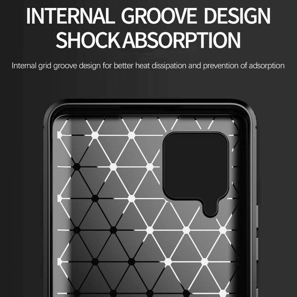 Husa pentru Samsung Galaxy A42 5G, SKYDDAR INNOVATION, Carbon Silicone, din Silicon Slim, cu textura Fibra Carbon, set cu sticker, Negru - 2 | YEO