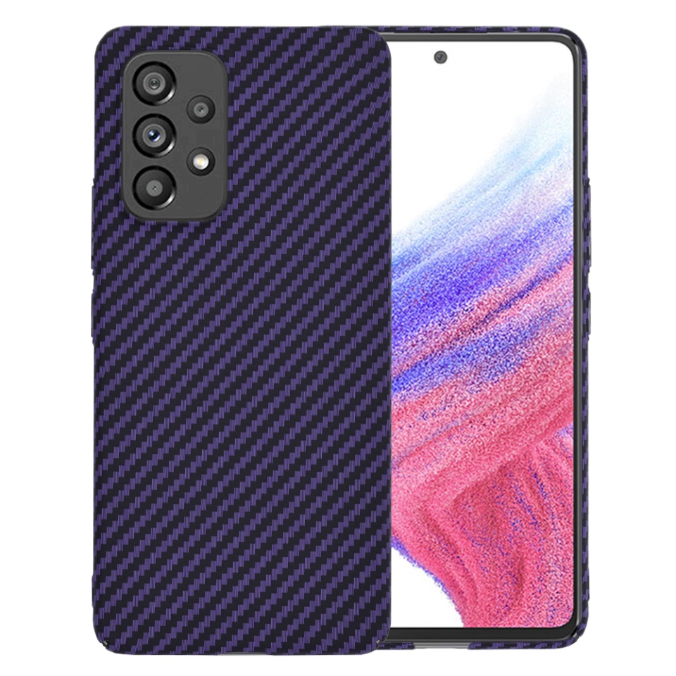Husa pentru Samsung Galaxy A53 5G, Finisaj Premium cu Textura de Carbon, Design Elegant, SKDR CarbonFlex - Mov