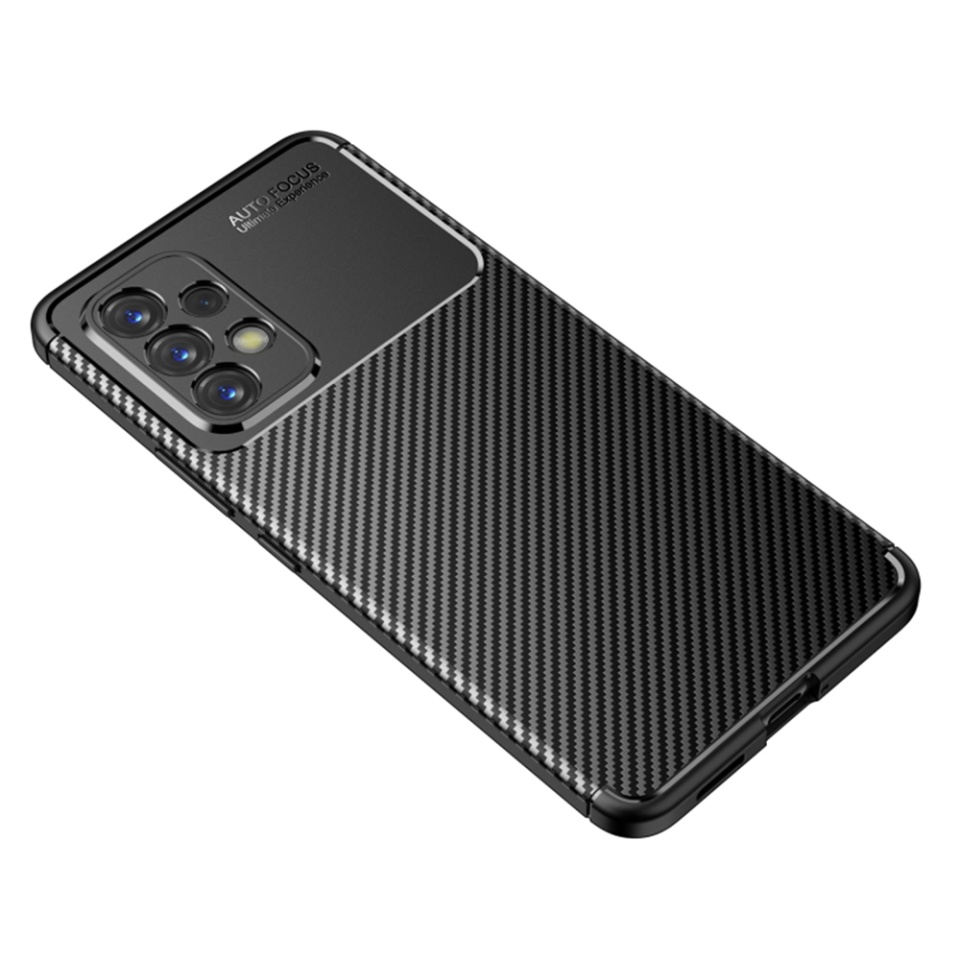 Husa pentru Samsung Galaxy A53 5G, SKYDDAR INNOVATION, CarbonFiber, Antisoc, Negru, set cu sticker - 2 | YEO