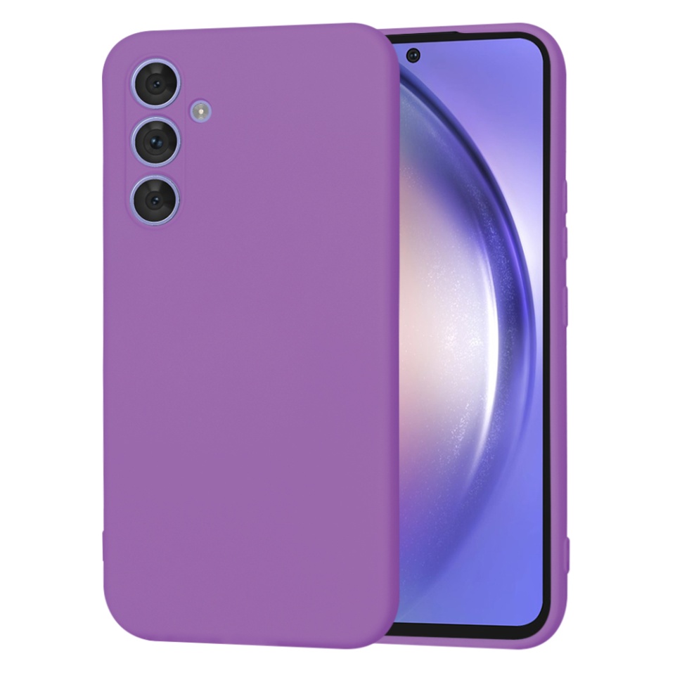 Husa pentru Samsung Galaxy A54 din Silicon Catifelat, Protectie Premium, Skyddar SoftElegance - Mov