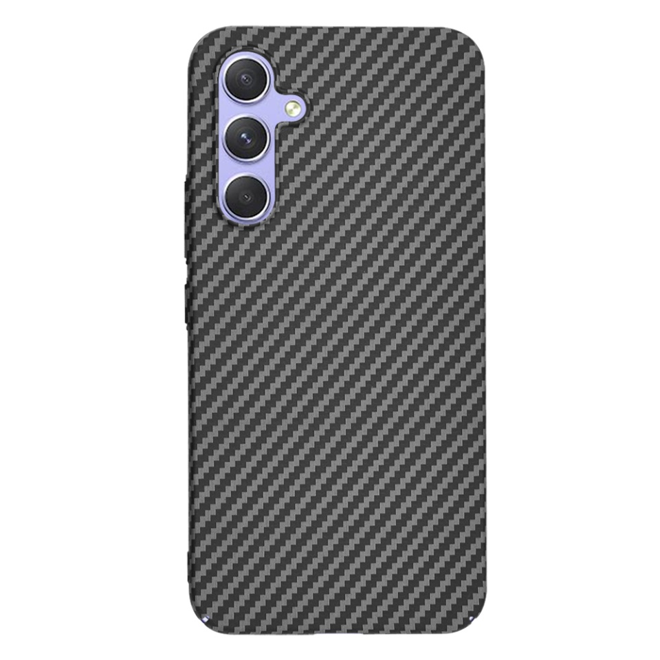 Husa pentru Samsung Galaxy A54, Finisaj Premium cu Textura de Carbon, Design Elegant, SKDR CarbonFlex - Negru - 2 | YEO