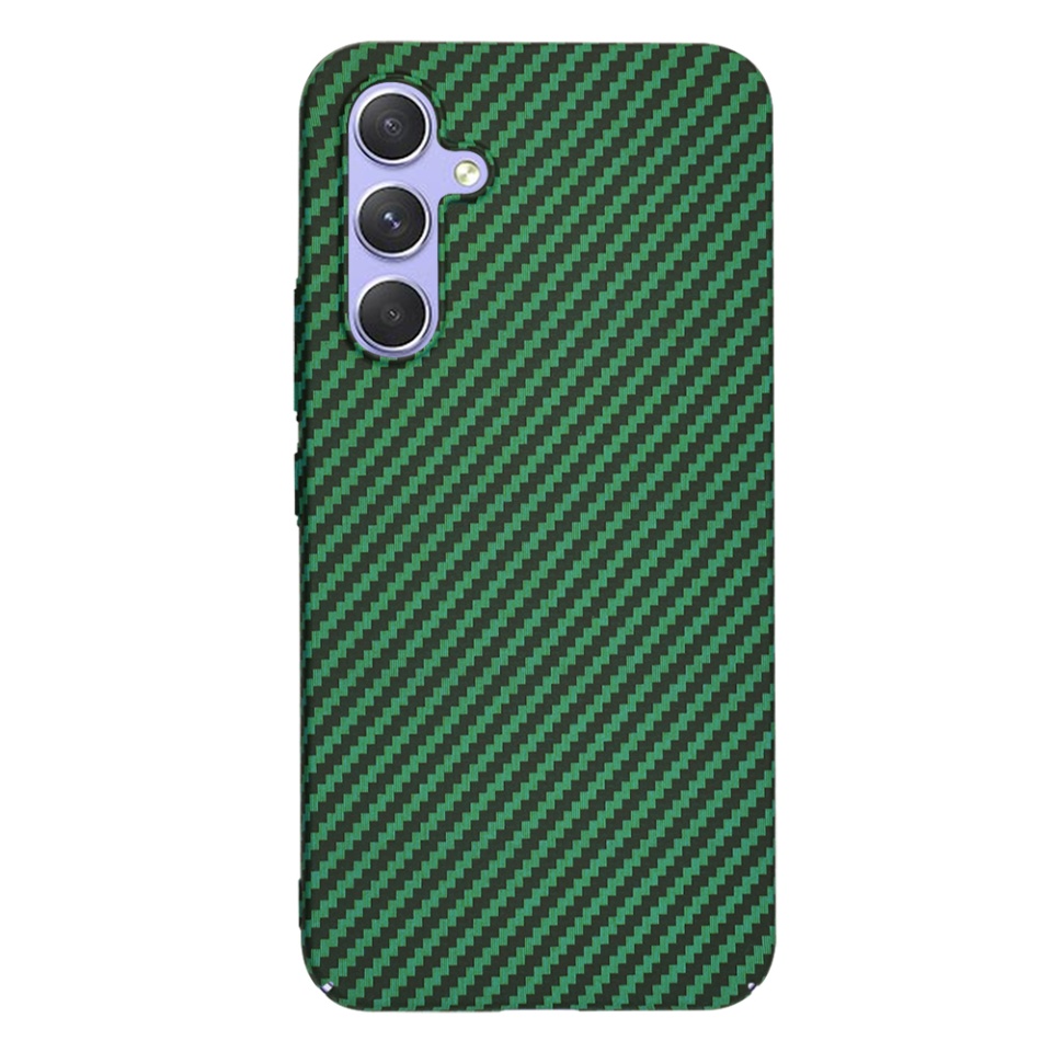 Husa pentru Samsung Galaxy A54, SKYDDAR INNOVATION, Carbonite FiberShell, Verde, set cu sticker - 3 | YEO