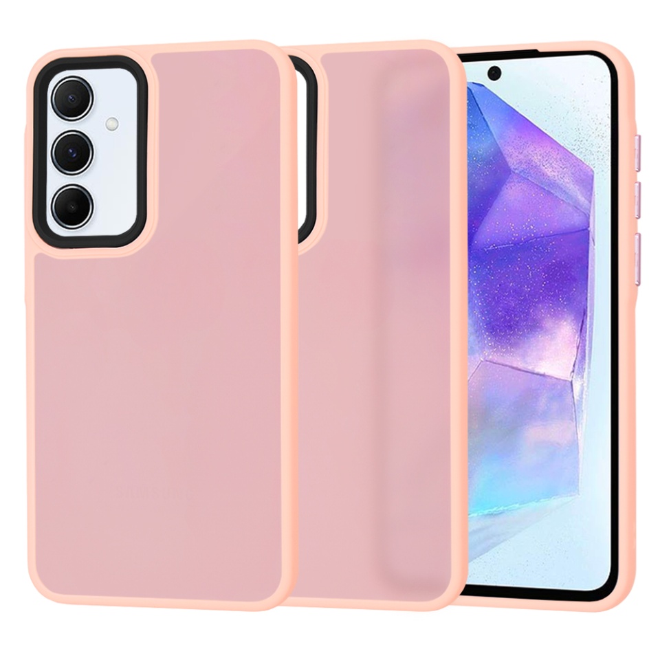 Husa pentru Samsung Galaxy A55 5G, ce Absoarbe Cele mai Aspre Socuri, Skyddar Frosted - Roz