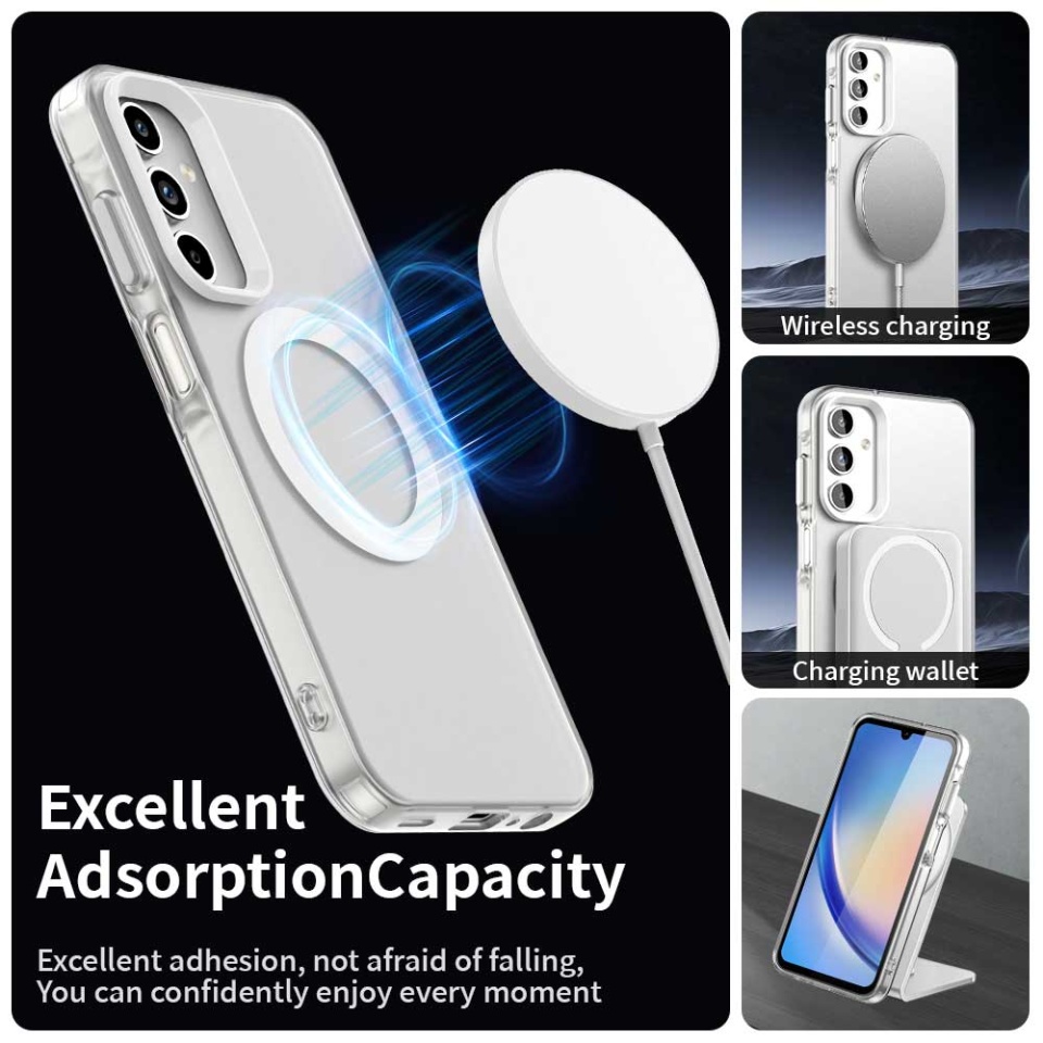 Husa pentru Samsung Galaxy A55 5G, SKYDDAR INOVATION, CandyCase, Magsafe, set cu sticker, Alb - 2 | YEO