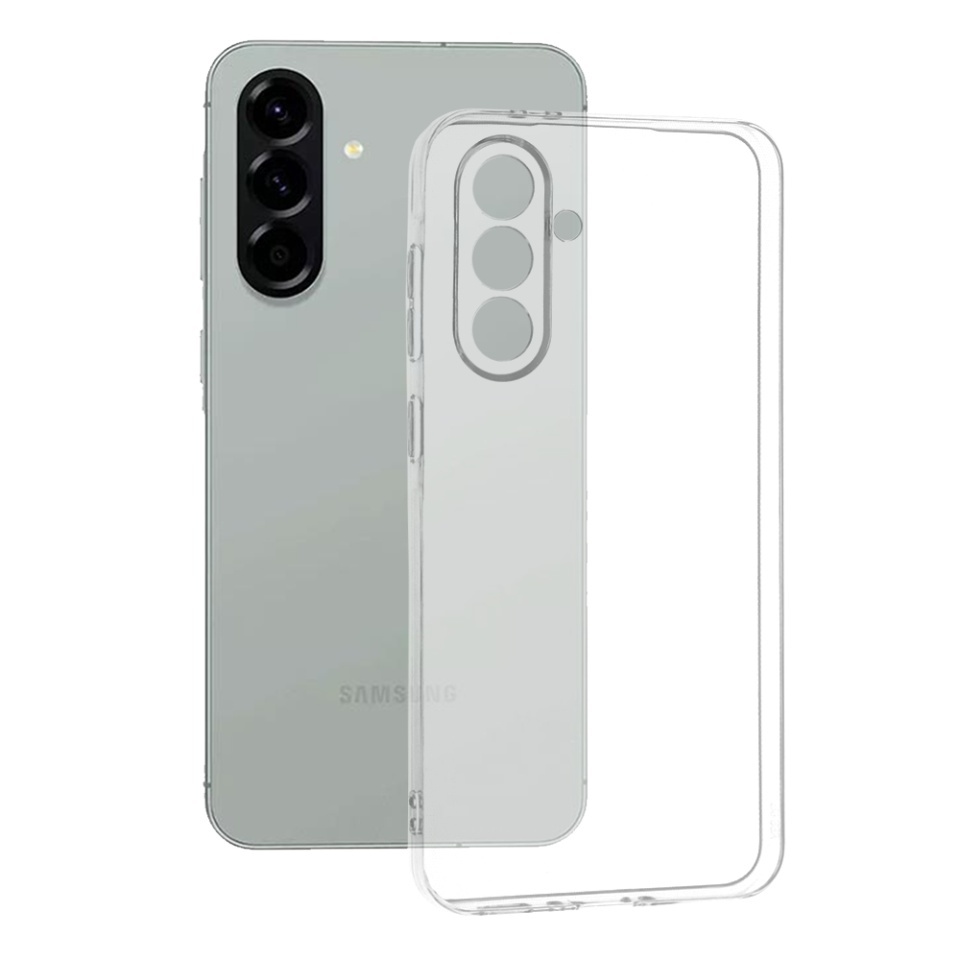 Husa pentru Samsung Galaxy A56 5G, SKYDDAR INNOVATION, ClearGuard, din silicon transparent, set cu sticker, Transparenta