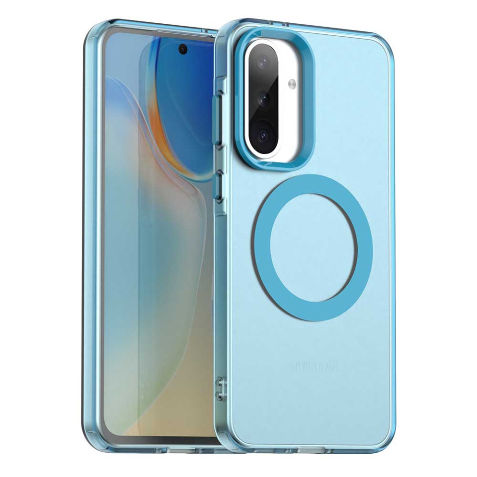 Husa pentru Samsung Galaxy A56 5G, SKYDDAR INOVATION, CandyCase, Magsafe, set cu sticker, Albastru