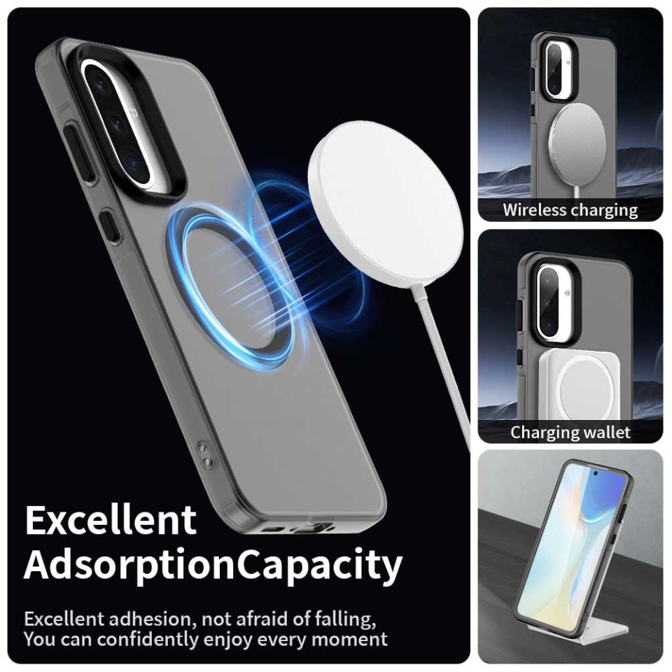 Husa pentru Samsung Galaxy A56 5G, SKYDDAR INOVATION, CandyCase, Magsafe, set cu sticker, Negru - 2 | YEO