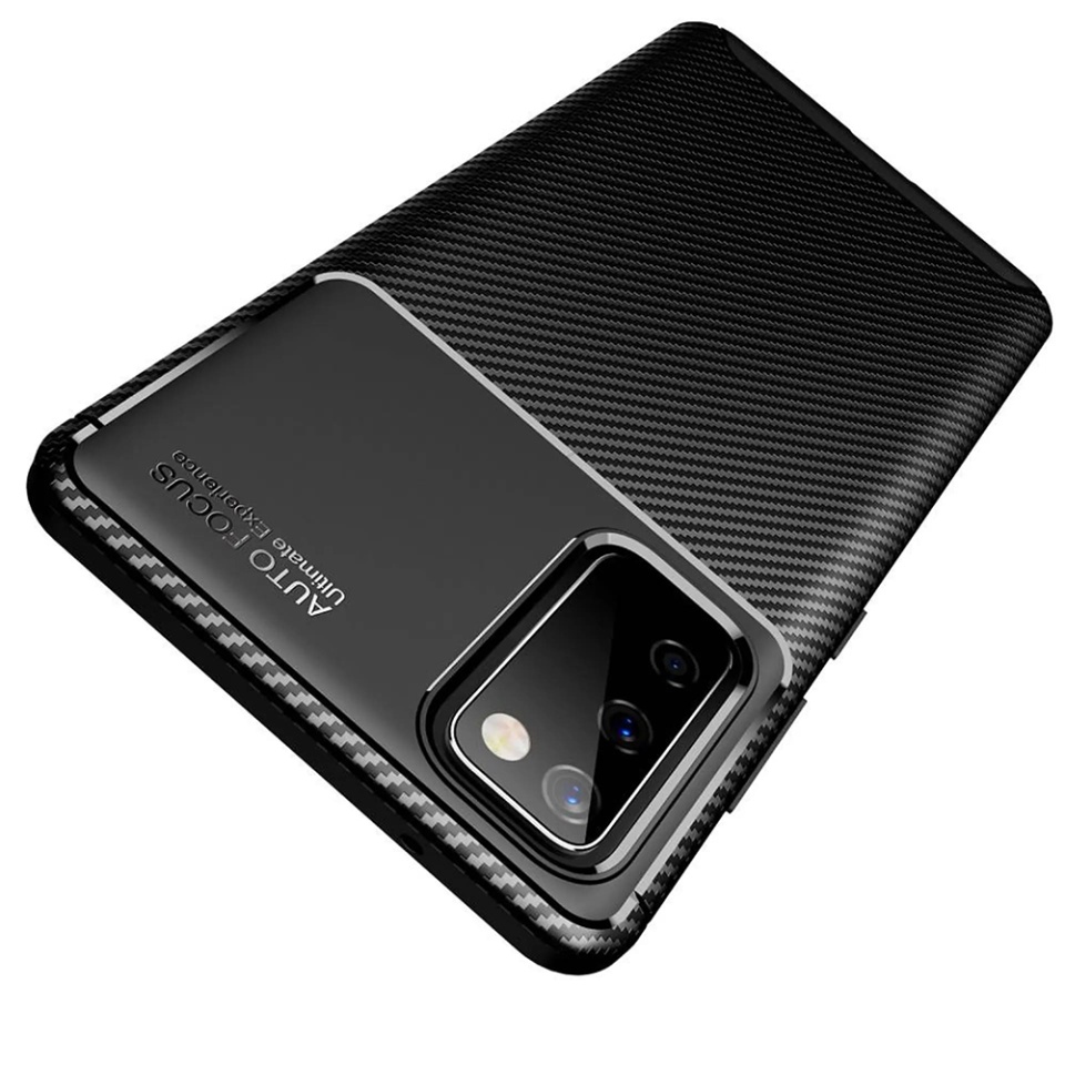 Husa pentru Samsung Galaxy S20 FE / Galaxy S20 FE 5G, SKYDDAR INNOVATION, CarbonFiber, Antisoc, Negru, set cu sticker - 1 | YEO