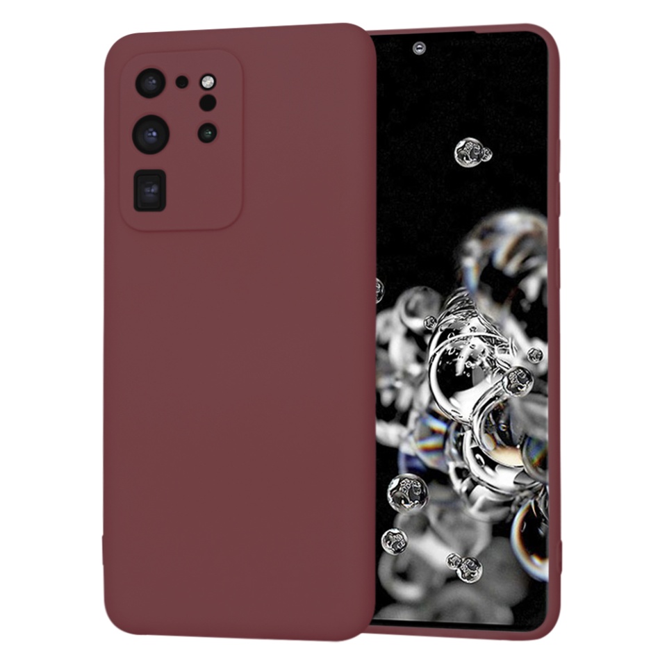 Husa pentru Samsung Galaxy S20 Ultra 5G / Galaxy S20 Ultra din Silicon Catifelat, Protectie Premium, Skyddar SoftElegance - Bordo