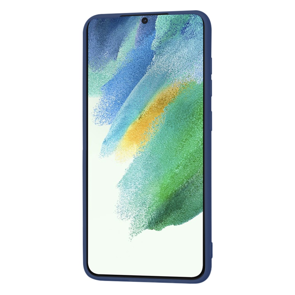 Husa pentru Samsung Galaxy S21 FE 5G din Silicon Catifelat, Protectie Premium, Skyddar SoftElegance - Bleumarin - 2 | YEO