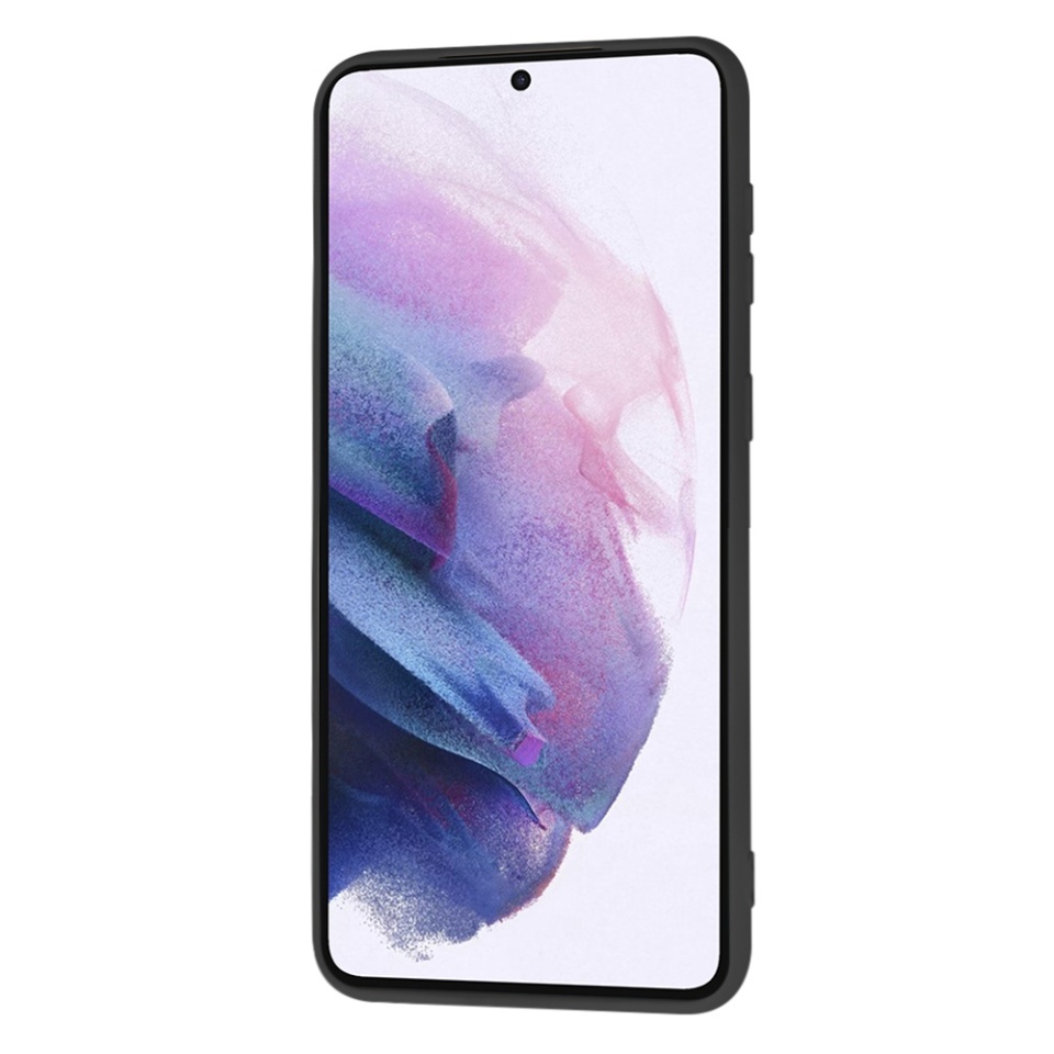 Husa pentru Samsung Galaxy S21 Plus 5G, SKYDDAR INNOVATION, din Silicon Catifelat, SoftElegance, set cu sticker, Negru - 2 | YEO
