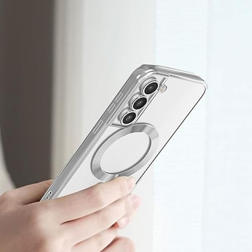 Husa pentru Samsung Galaxy S21 Plus 5G, SKYDDAR INNOVATION, Luxury Shield Magsafe, Protectie Antisoc, set cu sticker, Roz - 5