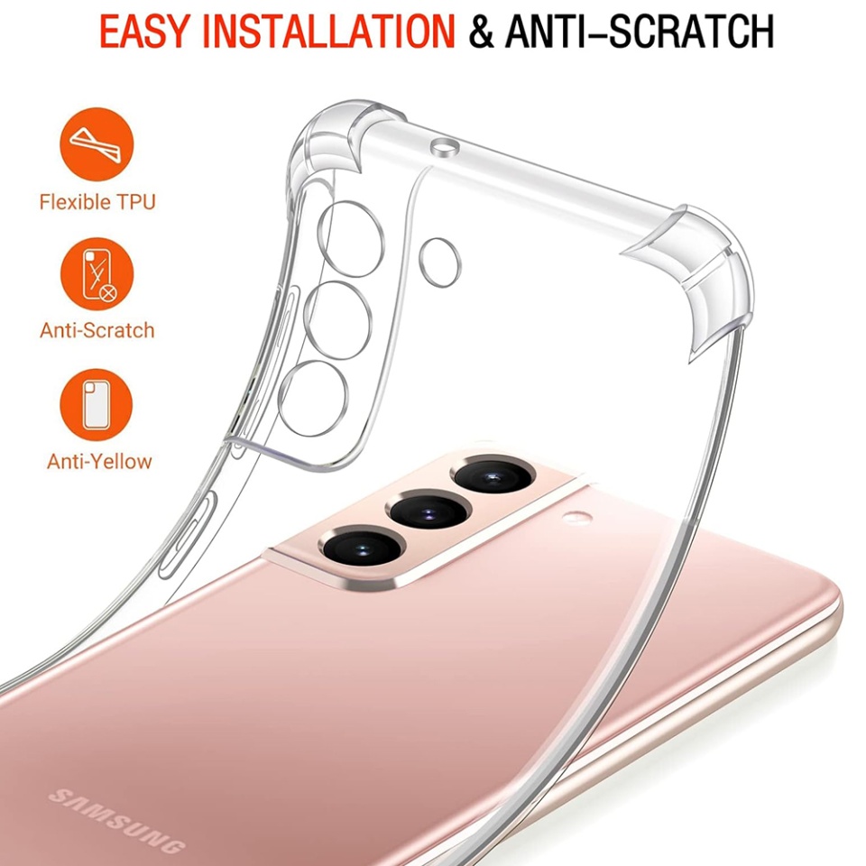 Husa pentru Samsung Galaxy S22 5G , SKYDDAR INNOVATION, Shockproof Clear din Silicon Slim, Transparenta, set cu sticker - 2 | YEO