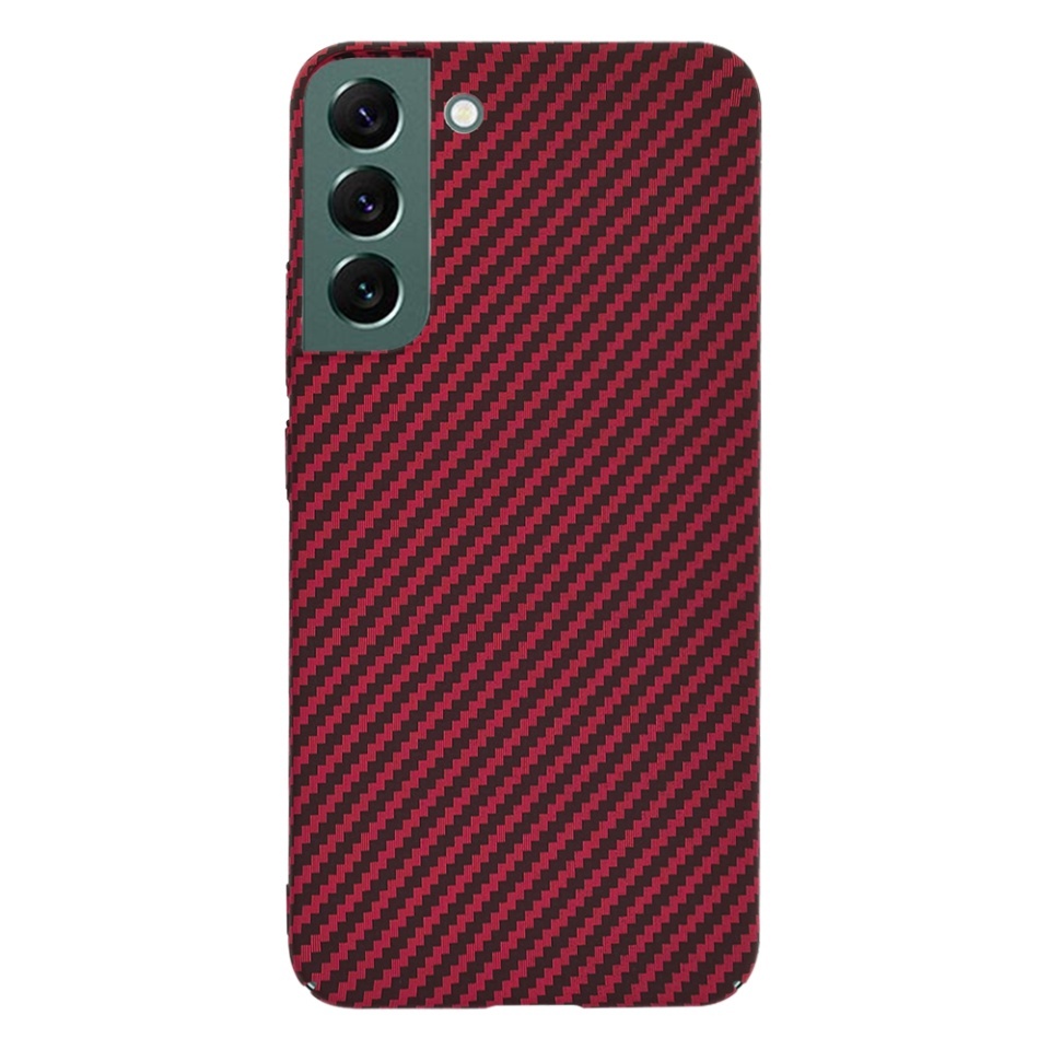 Husa pentru Samsung Galaxy S22 Plus 5G, SKYDDAR INNOVATION, textura carbon, Carbonite FiberShell, set cu sticker, Rosu, - 2 | YEO