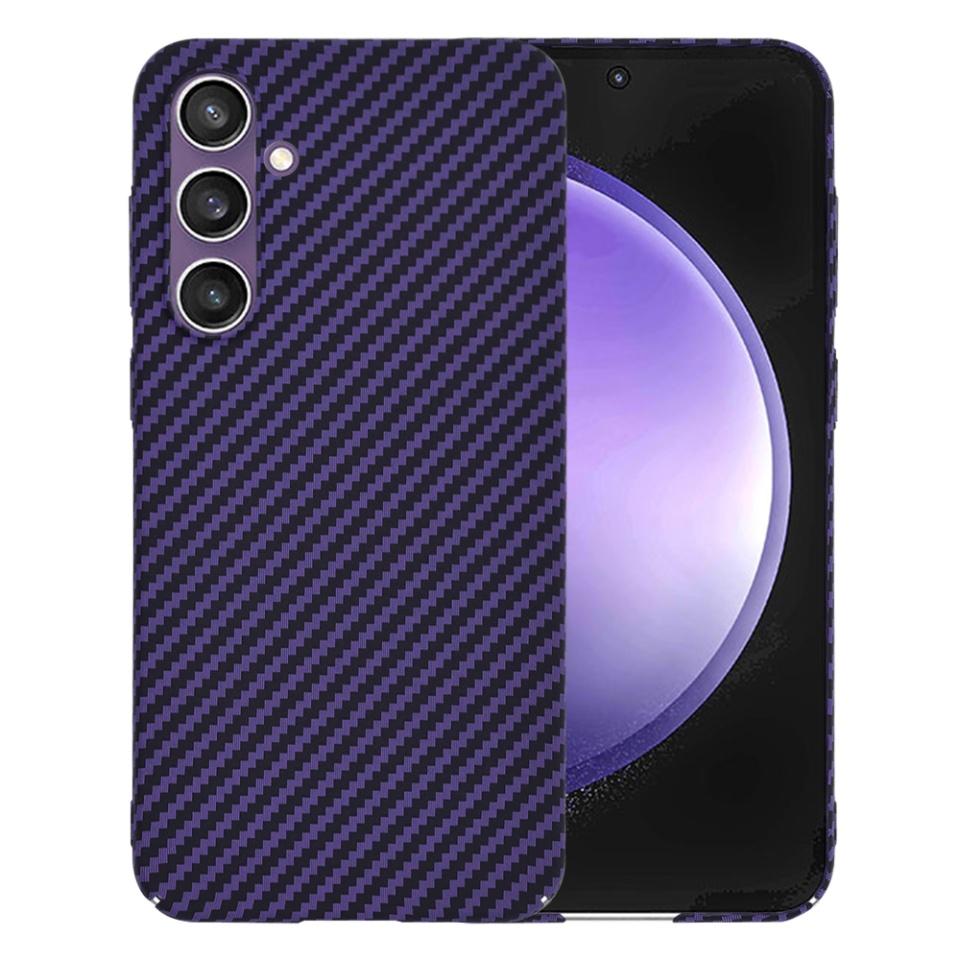 Husa pentru Samsung Galaxy S23 FE, Finisaj Premium cu Textura de Carbon, Design Elegant, SKDR CarbonFlex - Mov