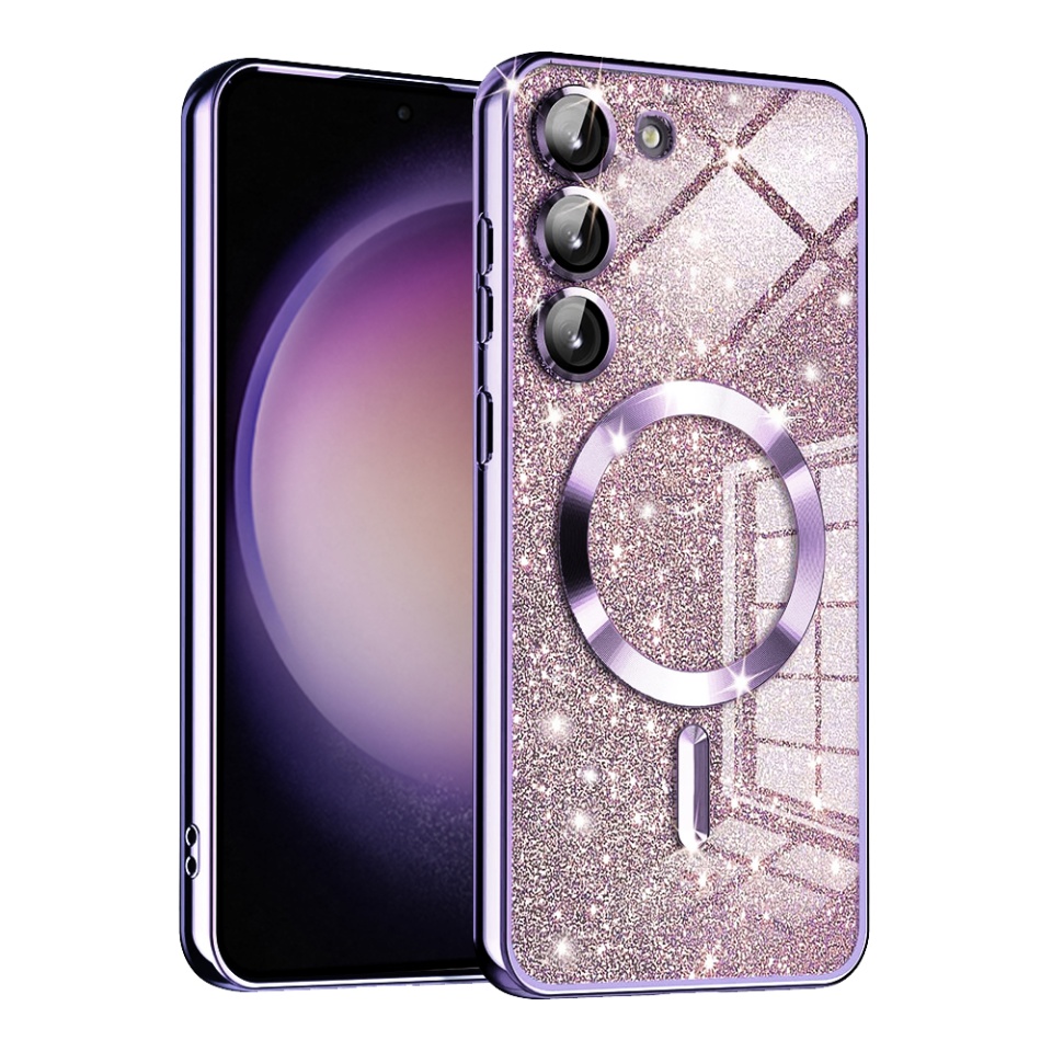 Husa pentru Samsung Galaxy S23 Plus Design Antisoc, Fundal Detasabil 2-in-1, Protectie Superioara, Margini Ridicate, SKDR Glitter - Mov deschis