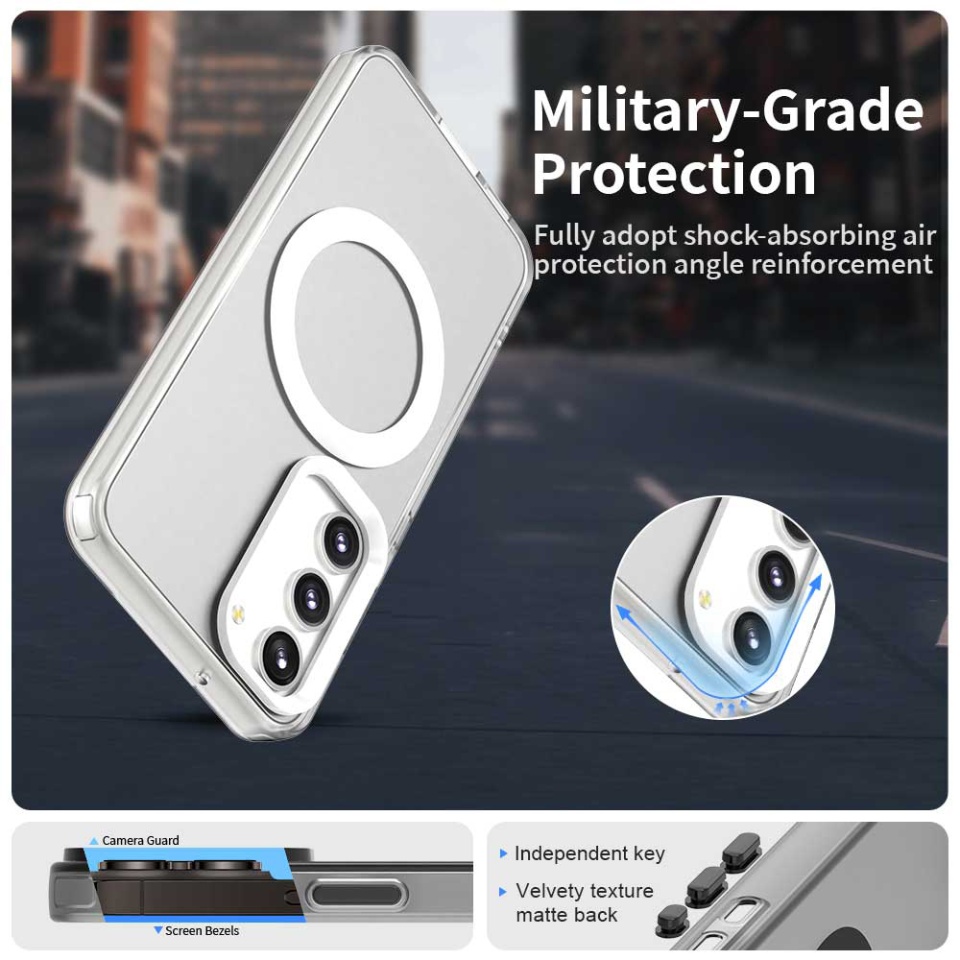 Husa pentru Samsung Galaxy S23 Plus, SKYDDAR INOVATION, CandyCase, Magsafe, set cu sticker, Alb - 2 | YEO