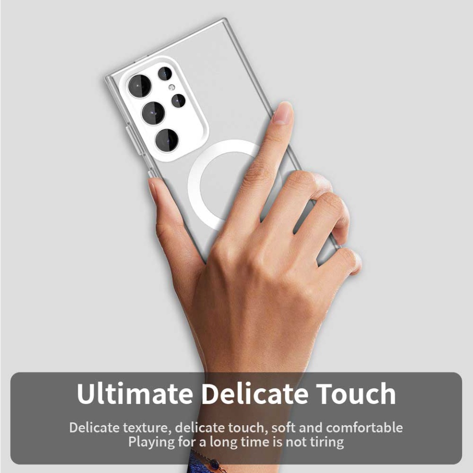 Husa pentru Samsung Galaxy S23 Ultra, SKYDDAR INOVATION, CandyCase, Magsafe, set cu sticker, Alb - 2 | YEO