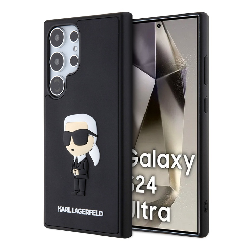 Husa pentru Samsung Galaxy S24 Ultra, 3D Design, Karl Lagerfeld, Negru