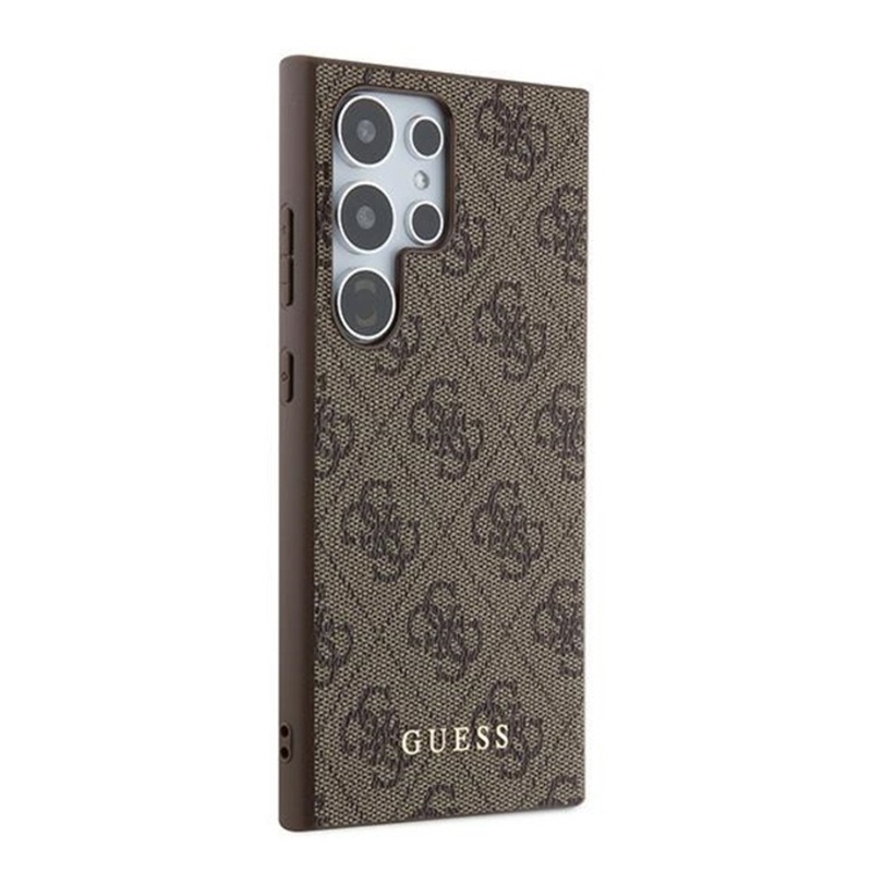 Husa pentru Samsung Galaxy S24 Ultra, Guess, Hardcase 4G Metal Gold Logo, Maro - 3 | YEO