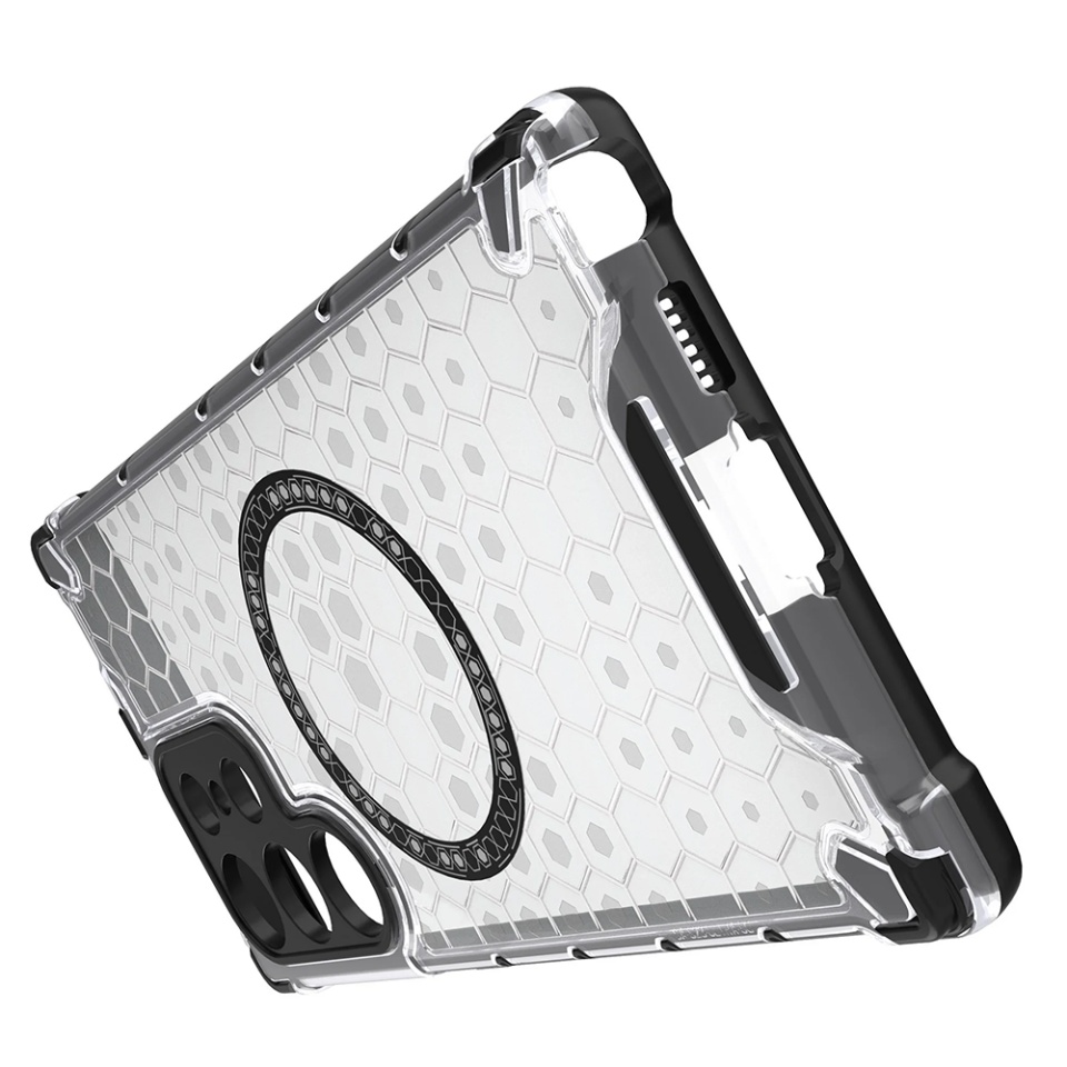 Husa pentru Samsung Galaxy S24 Ultra, SKYDDAR INNOVATION, HoneyComb Shield MagSafe, Alb, set cu sticker - 3 | YEO